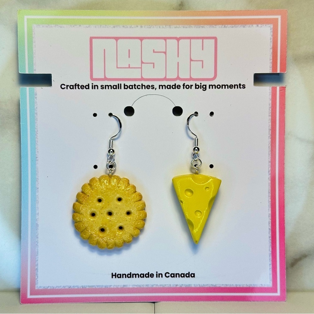 Cheese & Cracker - Handmade Earrings